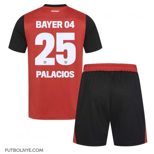 Camiseta Bayer Leverkusen Exequiel Palacios #25 Primera Equipación para niños 2024-25 manga corta (+ pantalones cortos)